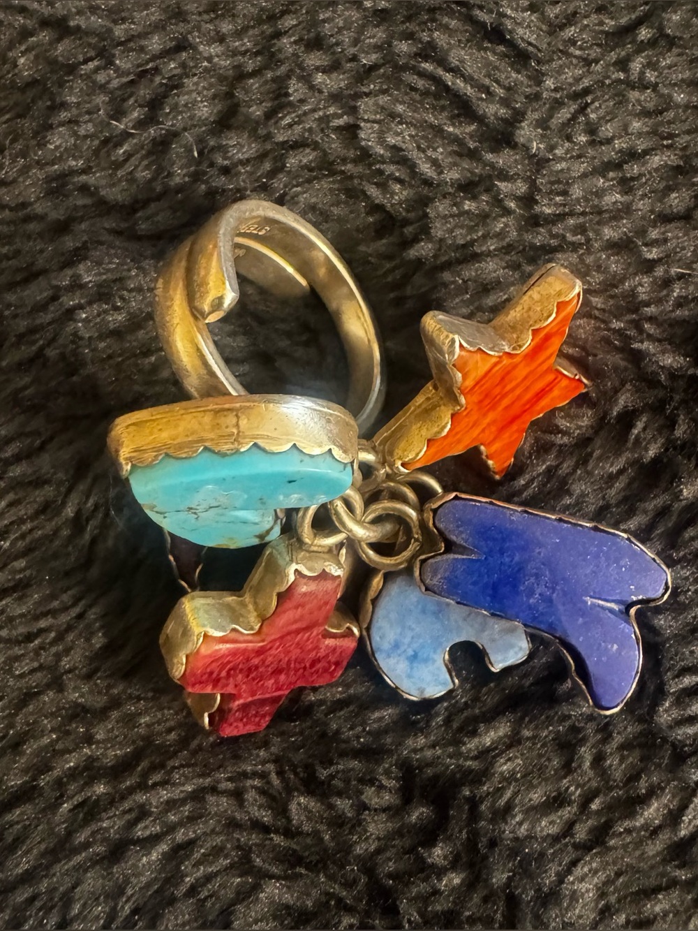 Joan SLIFKA RARE Handcrafted Stone Charm Ring - Fun, flirty, fancy.